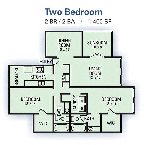 Two Bedroom/Two Bathroom  at Linden Ridge, Stone Mountain, GA